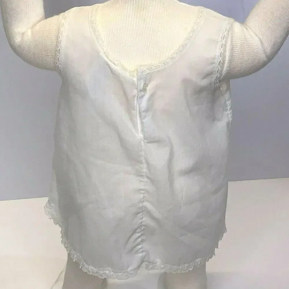 Vintage Sheer Infant Christening Dress Slip 12-18m